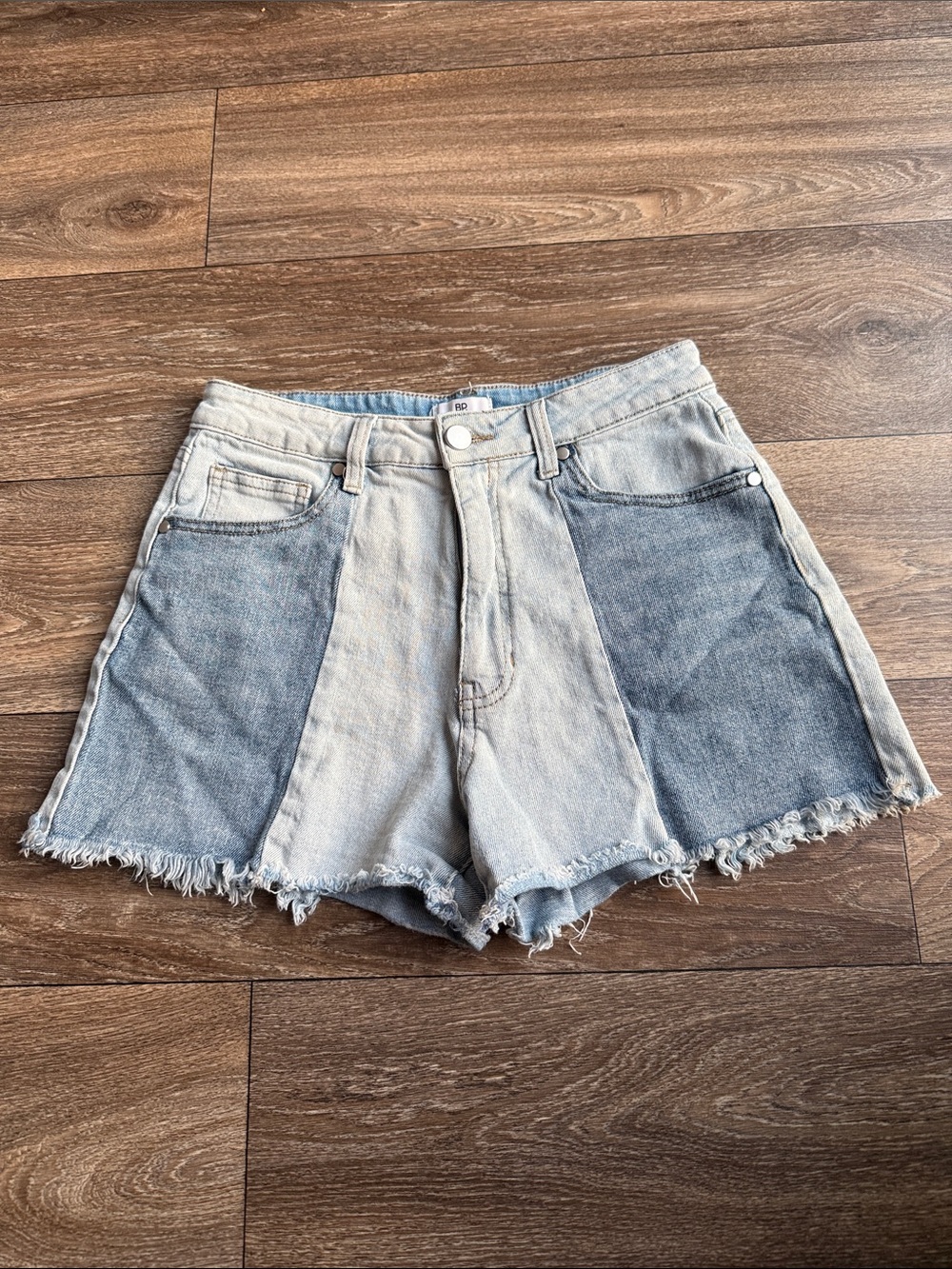 bp Two-Tone Light & Medium Blue Denim Shorts